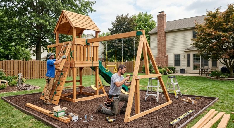 Wooden Playset Installation in Arvada, CO