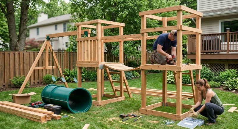 Wooden Playset Installation in Arvada, CO