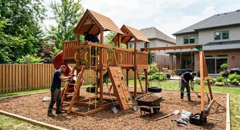 Wooden Playset Installation in Prescott Valley, AZ